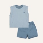 Bộ quần áo trẻ em Bu baby sát nách cổ tròn Bambus