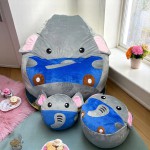 Ghế Lười Hạt Xốp Hình Thú Chú Voi Con