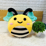 Ghế Lười Dáng Lê Vải Nhung Hàn Họa Tiết Ong Vàng