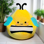 Ghế Lười Dáng Lê Vải Nhung Hàn Họa Tiết Ong Vàng