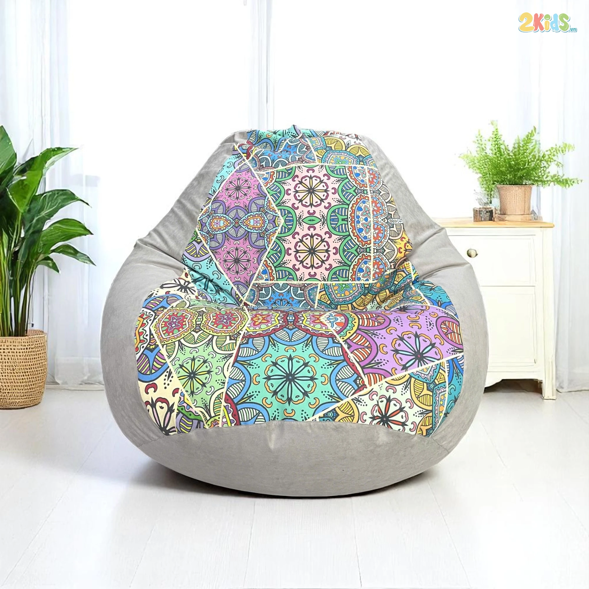 Ghế Lười Đọc Sách Quả Lê Họa Tiết Thổ Cẩm