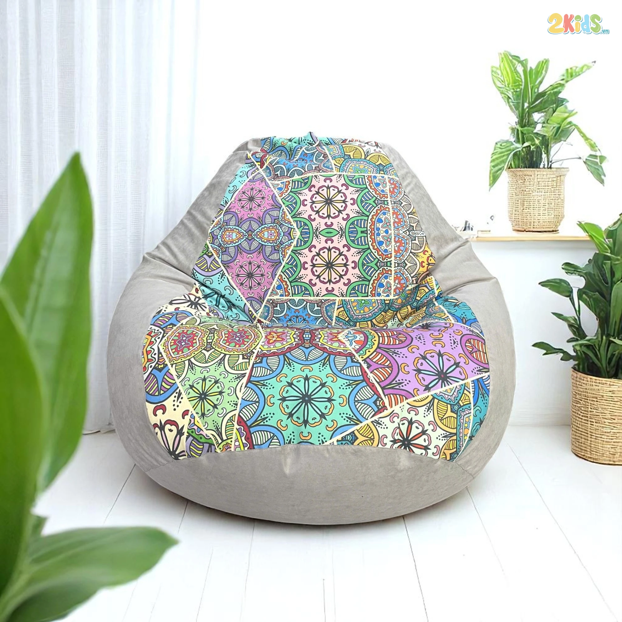 Ghế Lười Đọc Sách Quả Lê Họa Tiết Thổ Cẩm