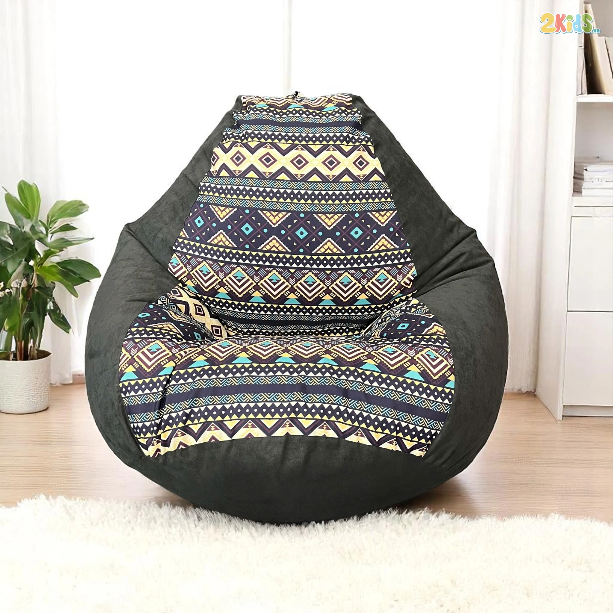 Ghế Lười Giọt Nước Họa Tiết Thổ Cẩm Sang Trọng