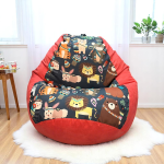 Ghế Lười Giọt Nước Màu Cam In Hình Ngộ Nghĩnh