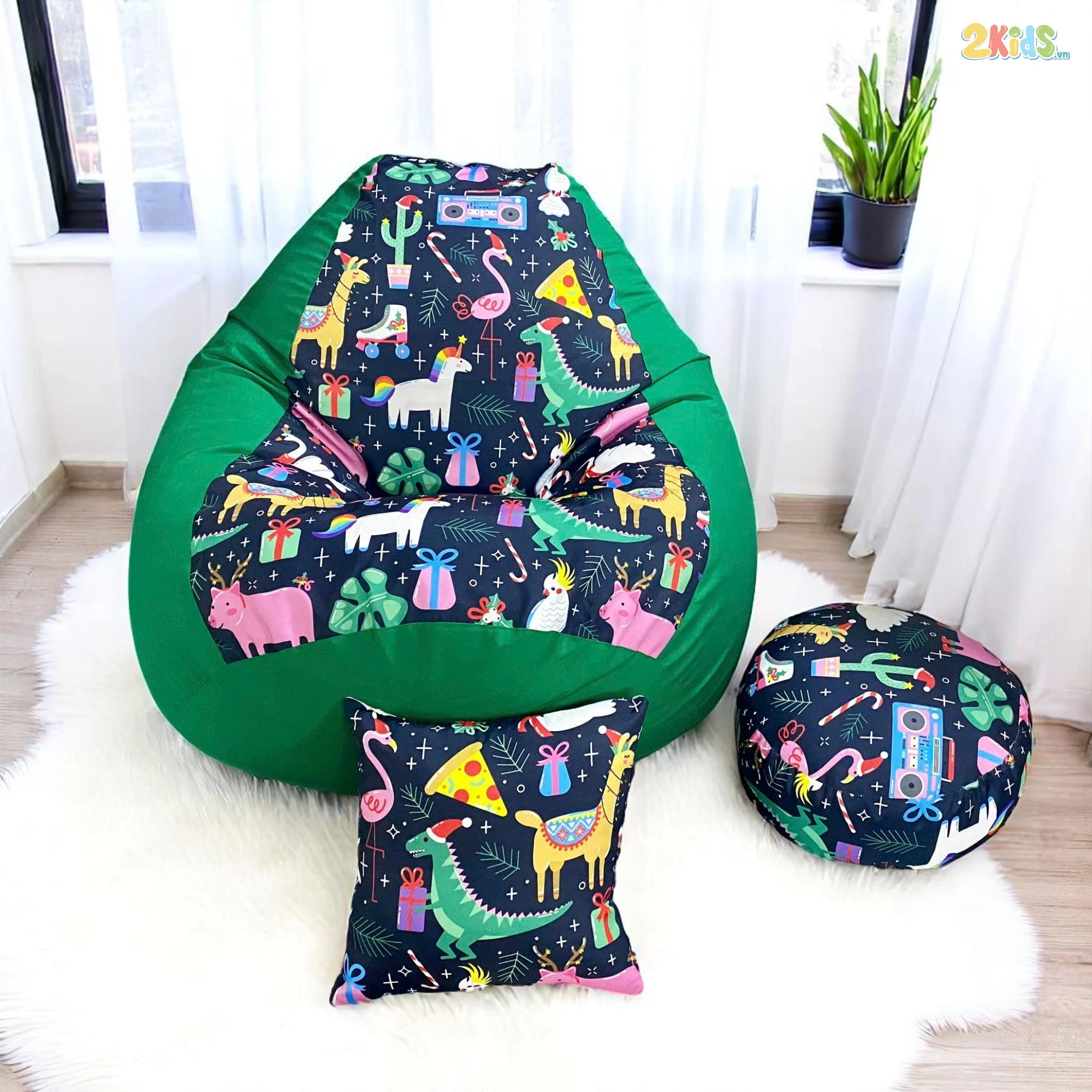 Ghế Lười Giọt Nước Xanh Hình Thú Ngộ Nghĩnh