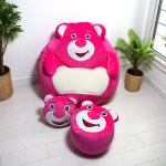 Ghế Lười Hạt Xốp Cho Bé Hình Gấu Dâu Đáng Yêu