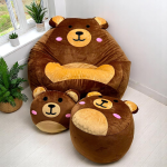 Ghế lười hạt xốp họa tiết gấu Bear