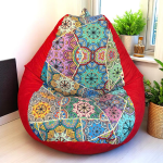 Ghế Lười Hạt Xốp Chống Nước Hình Thổ Cẩm