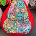 Ghế Lười Hạt Xốp Chống Nước Hình Thổ Cẩm