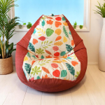Ghế Lười Hạt Xốp Chống Nước Họa Tiết Lá Cây