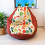 Ghế Lười Hạt Xốp Chống Nước Họa Tiết Lá Cây
