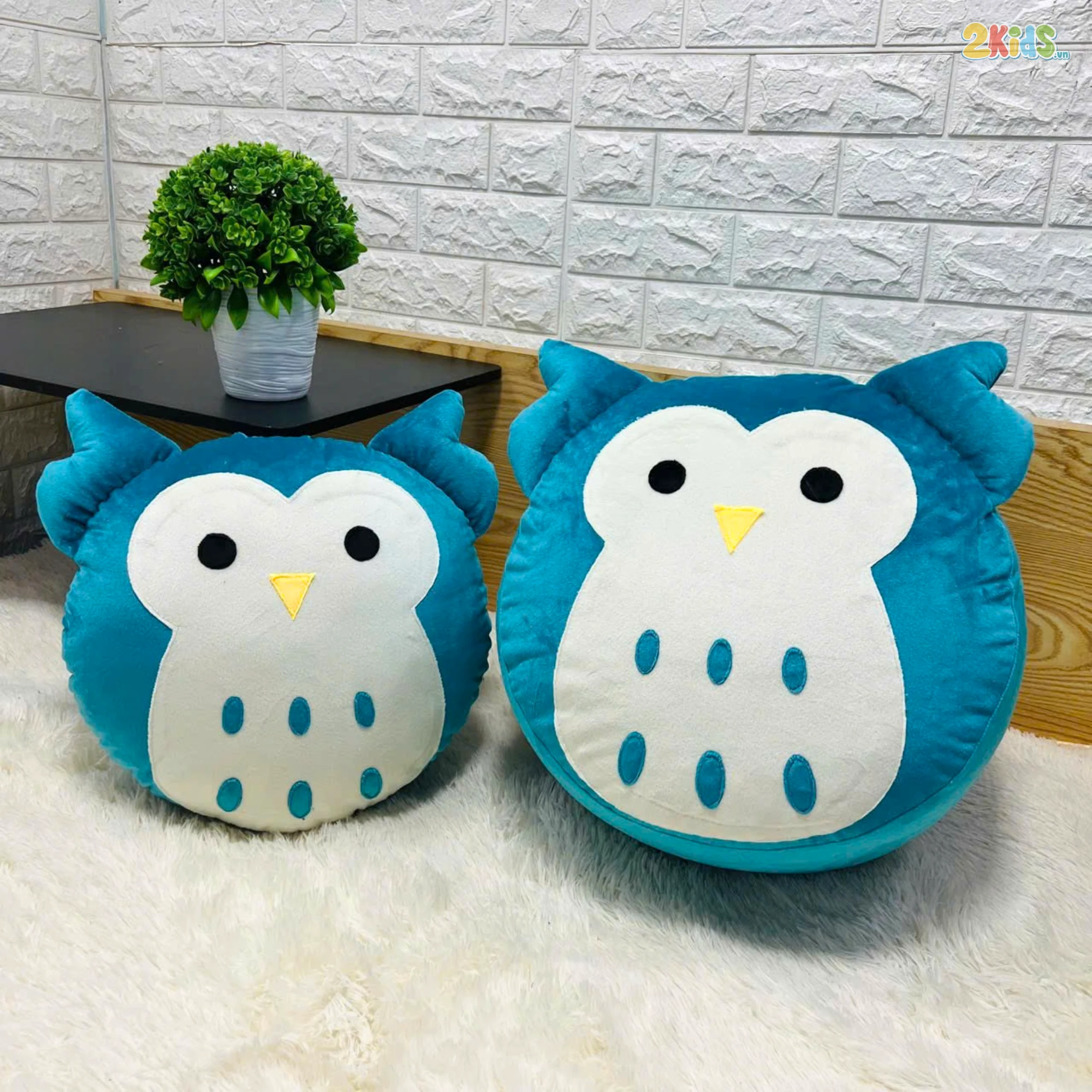 Ghế Lười Hạt Xốp Dáng Lê Vải Nhung Hình Cú Mèo