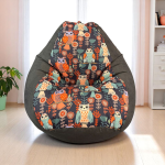 Ghế Lười Hạt Xốp Hình Cú Mèo Dáng Lê Tựa Lưng