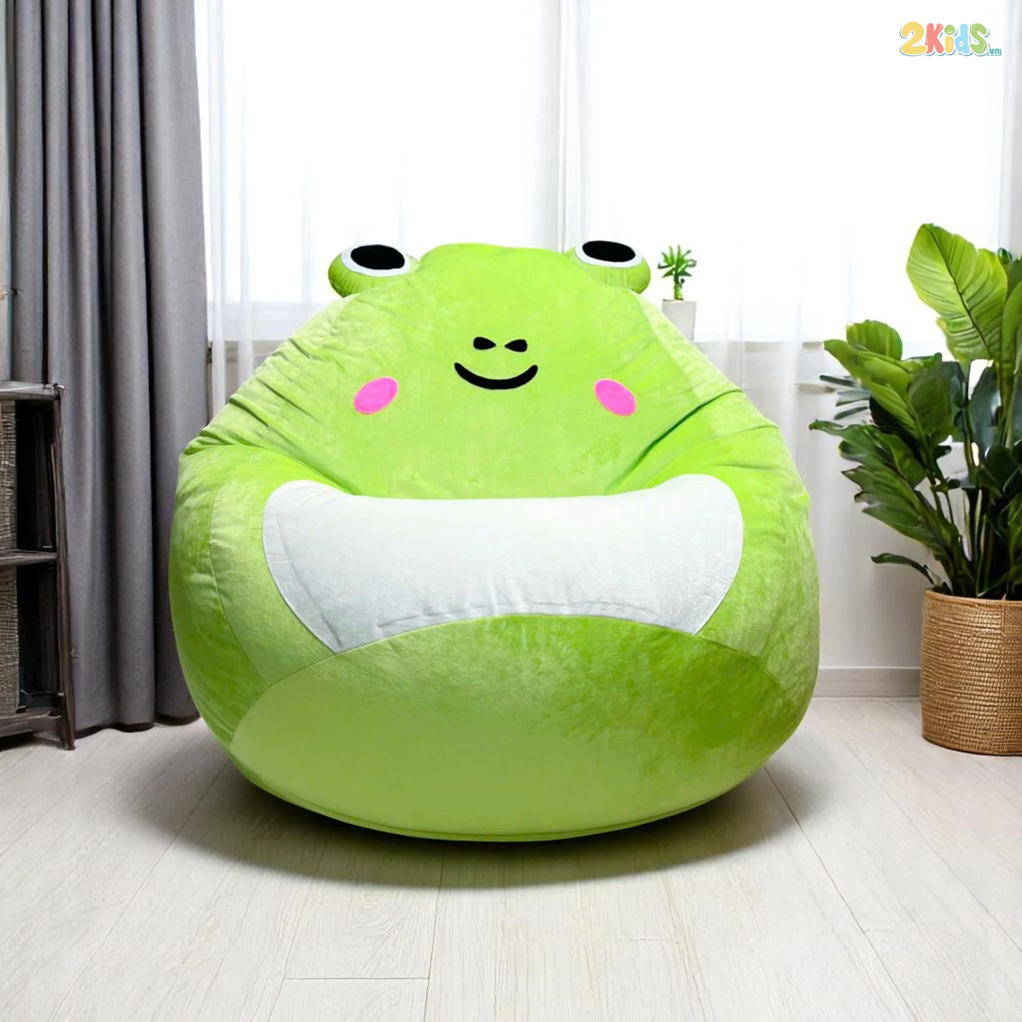 Ghế Lười Hạt Xốp Hình Ếch Xanh