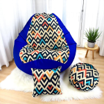 Ghế Lười Hạt Xốp Hình Quả Lê Họa Tiết Màu Xanh