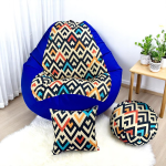 Ghế Lười Hạt Xốp Hình Quả Lê Họa Tiết Màu Xanh