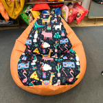 Ghế Lười Hạt Xốp Hình Thú Màu Cam