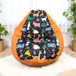 Ghế Lười Hạt Xốp Hình Thú Màu Cam