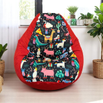 Ghế Lười Hạt Xốp Hình Thú Màu Đỏ