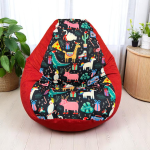 Ghế Lười Hạt Xốp Hình Thú Màu Đỏ