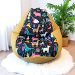 Ghế Lười Hạt Xốp Hình Thú Màu Vàng