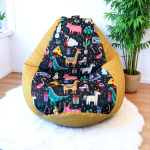 Ghế Lười Hạt Xốp Hình Thú Màu Vàng