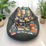 Ghế Lười Hạt Xốp Hình Thú Vải Canvas