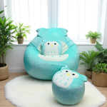 Ghế Lười Hạt Xốp Họa Tiết Cú Mèo Dễ Thương