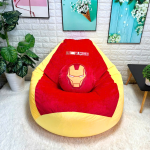Ghế Lười Hạt Xốp Iron Man Vải Nhung Lạnh Cao Cấp