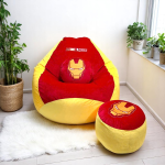 Ghế Lười Hạt Xốp Iron Man Vải Nhung Lạnh Cao Cấp