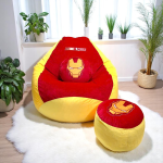 Ghế Lười Hạt Xốp Iron Man Vải Nhung Lạnh Cao Cấp