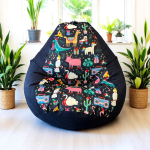 Ghế Lười Hạt Xốp Khủng Long Vải Canvas Chống Thấm