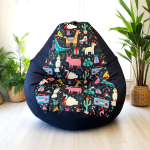 Ghế Lười Hạt Xốp Khủng Long Vải Canvas Chống Thấm