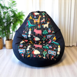 Ghế Lười Hạt Xốp Khủng Long Vải Canvas Chống Thấm