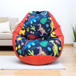 Ghế Lười Hạt Xốp Khủng Long Vải Canvas Màu Cam