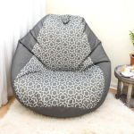 Ghế Lười Hạt Xốp Màu Xám Họa Tiết Sang Trọng