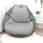 Ghế Lười Hạt Xốp Màu Xám Họa Tiết Sang Trọng