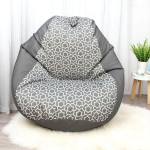 Ghế Lười Hạt Xốp Màu Xám Họa Tiết Sang Trọng