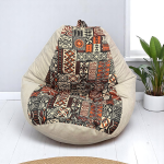 Ghế Lười Hạt Xốp Quả Lê Hình Thổ Cẩm Sang Trọng