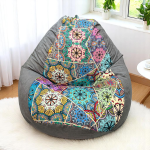 Ghế Lười Hạt Xốp Quả Lê Họa Tiết Thổ Cẩm Độc Đáo