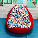 Ghế Lười Hạt Xốp Số Học Cho Bé Màu Đỏ