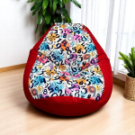 Ghế Lười Hạt Xốp Số Học Cho Bé Màu Đỏ