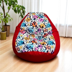 Ghế Lười Hạt Xốp Số Học Cho Bé Màu Đỏ