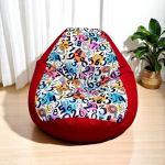 Ghế Lười Hạt Xốp Số Học Cho Bé Màu Đỏ