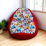 Ghế Lười Hạt Xốp Số Học Cho Bé Màu Đỏ