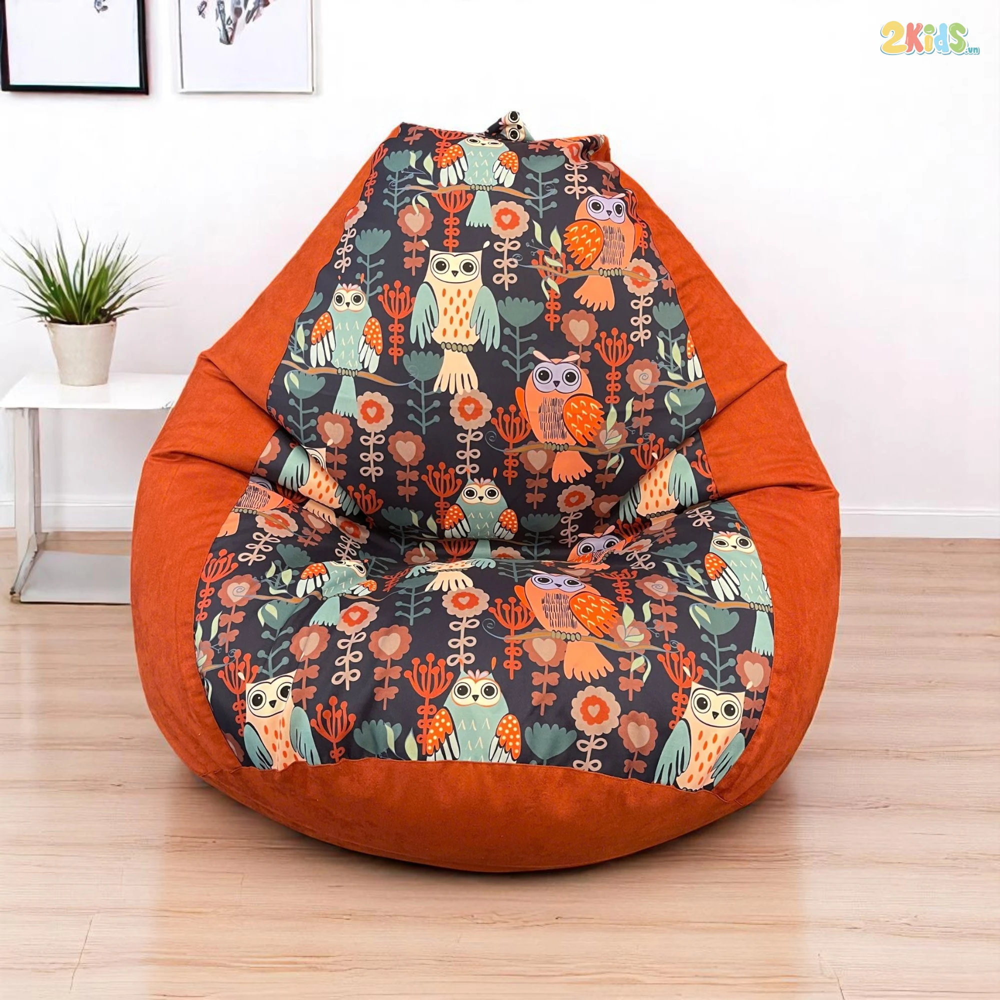 Ghế Lười Hạt Xốp Thư Giãn Hình Cú Mèo