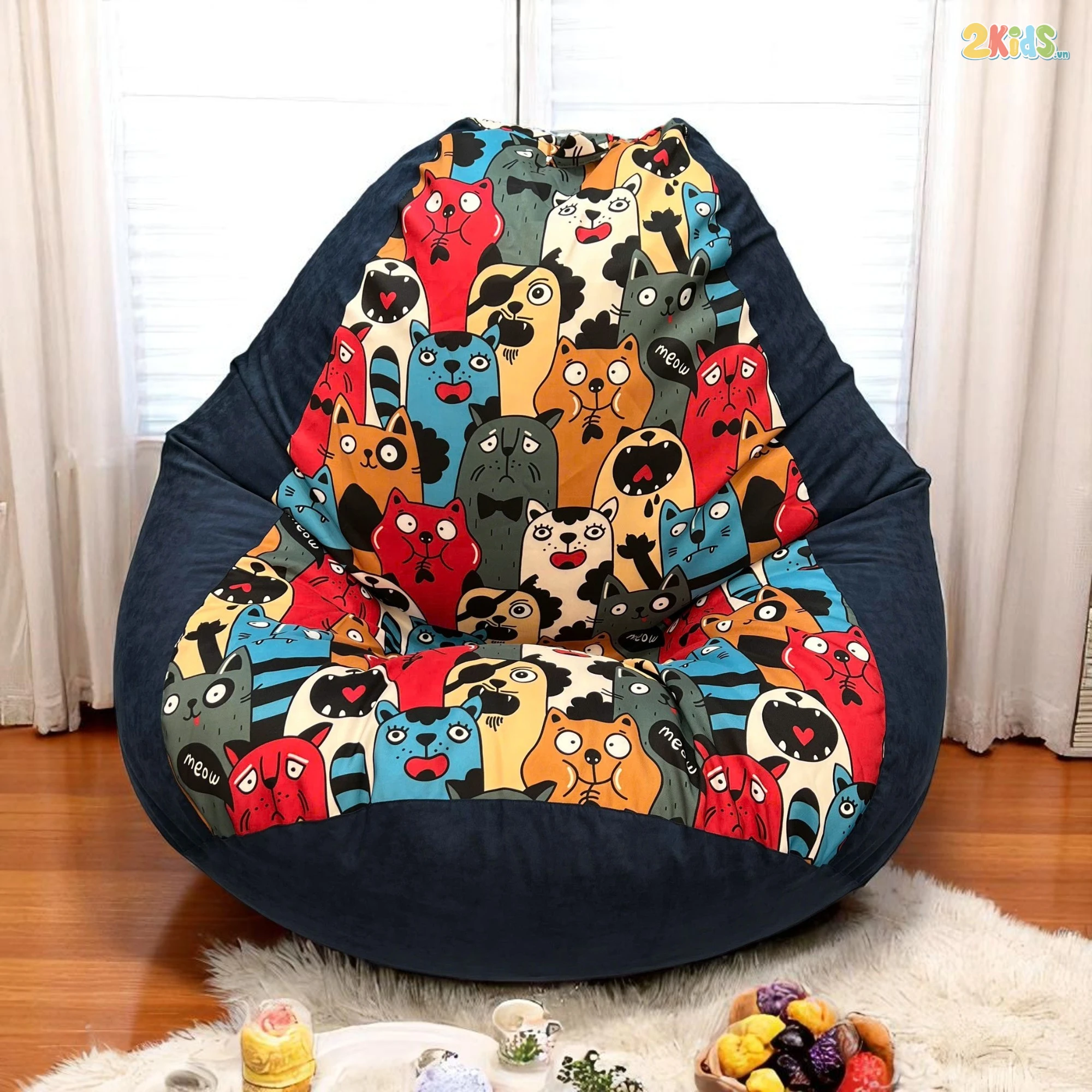 Ghế Lười Hạt Xốp Tựa Lưng Hình Thú Ngộ Nghĩnh