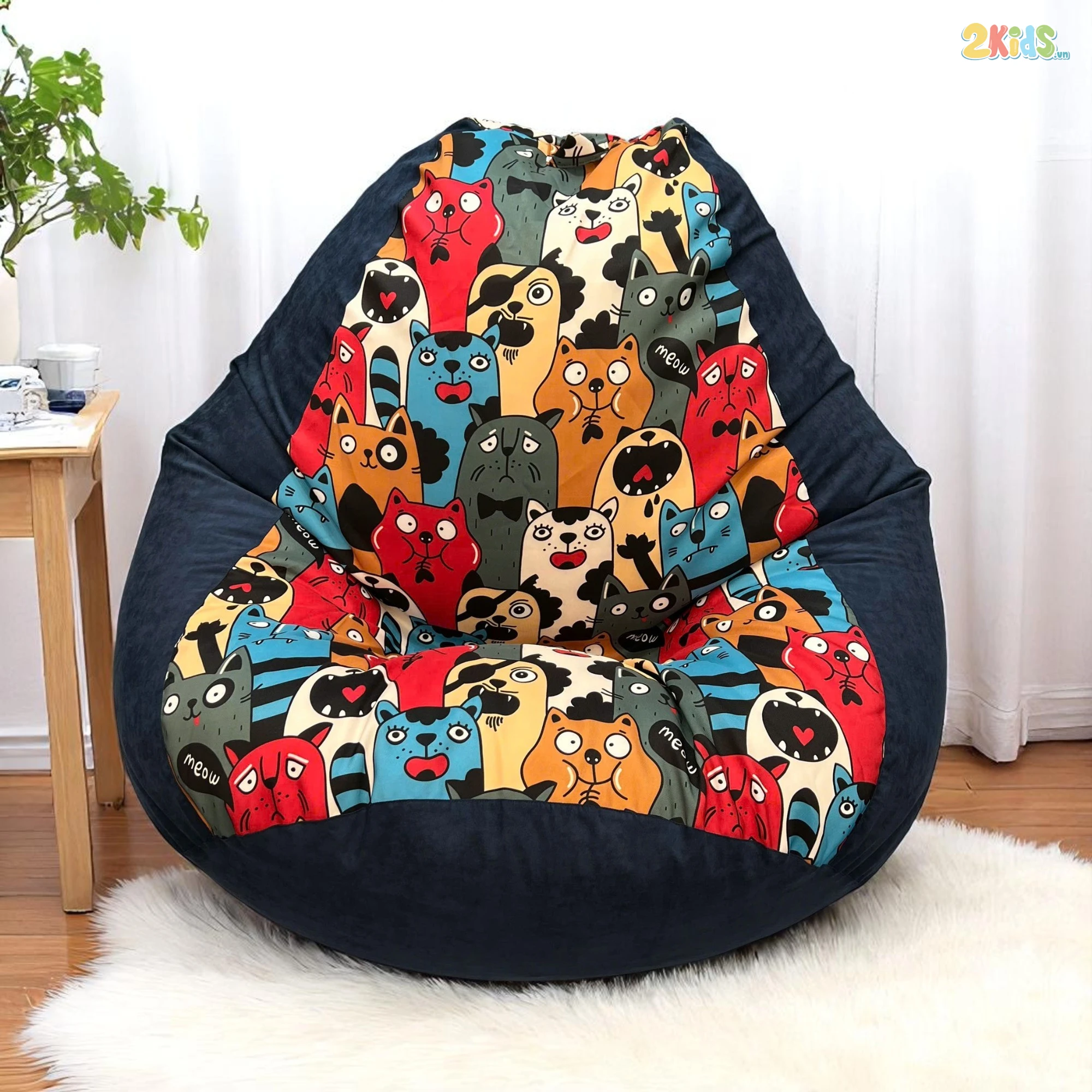 Ghế Lười Hạt Xốp Tựa Lưng Hình Thú Ngộ Nghĩnh