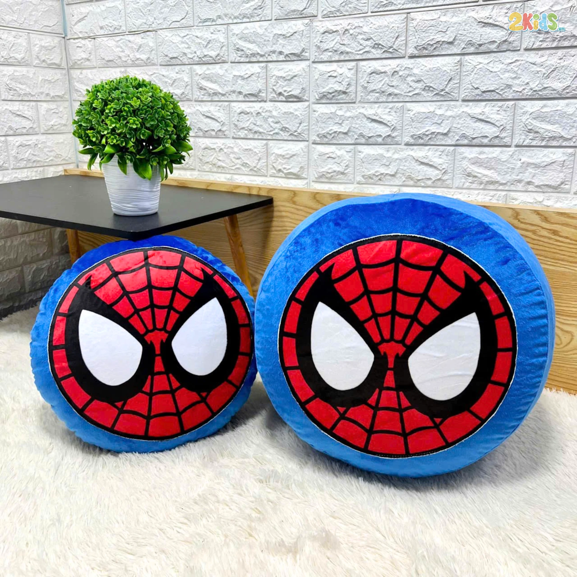 Ghế Lười Hạt Xốp Vải Nhung Hình Siêu Nhân Spiderman