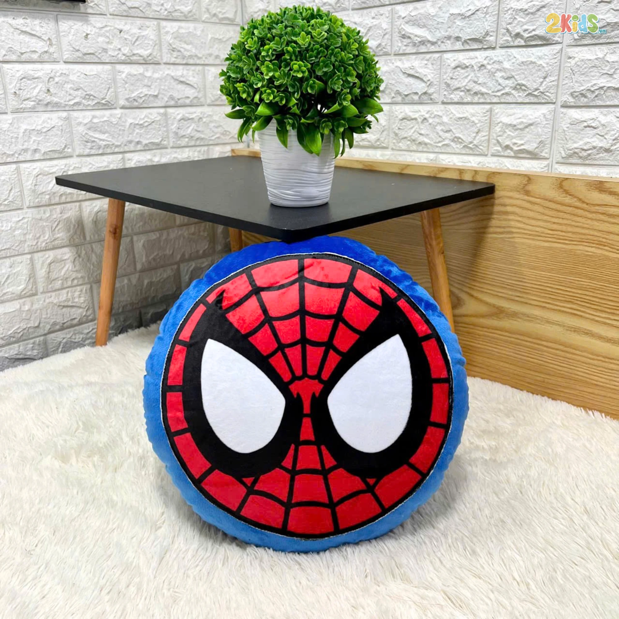 Ghế Lười Hạt Xốp Vải Nhung Hình Siêu Nhân Spiderman